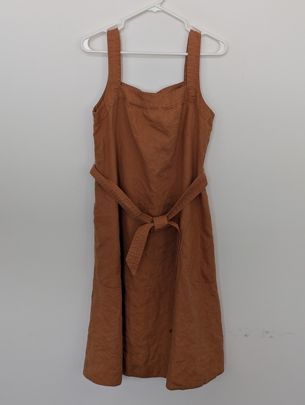 MERSEA Linen Voyager Orange Terracotta Dress Medium